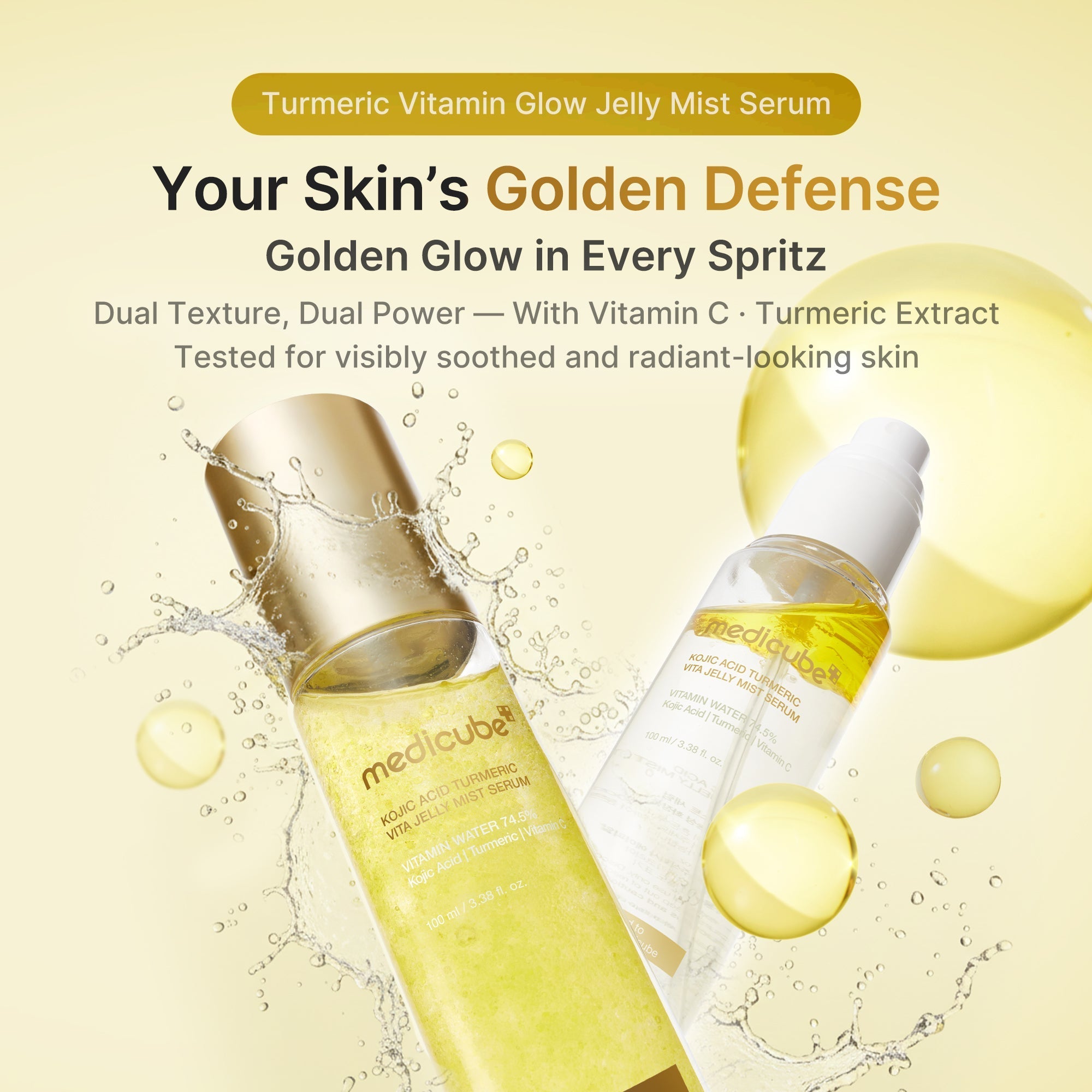 Kojic Acid Turmeric Vitamin Gold Jelly Mist Serum - Daily Glow Care