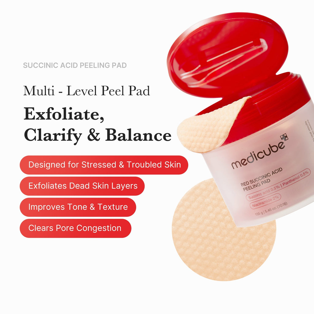 Red Succinic Acid Panthenol Pads - Glow Care Made Easy