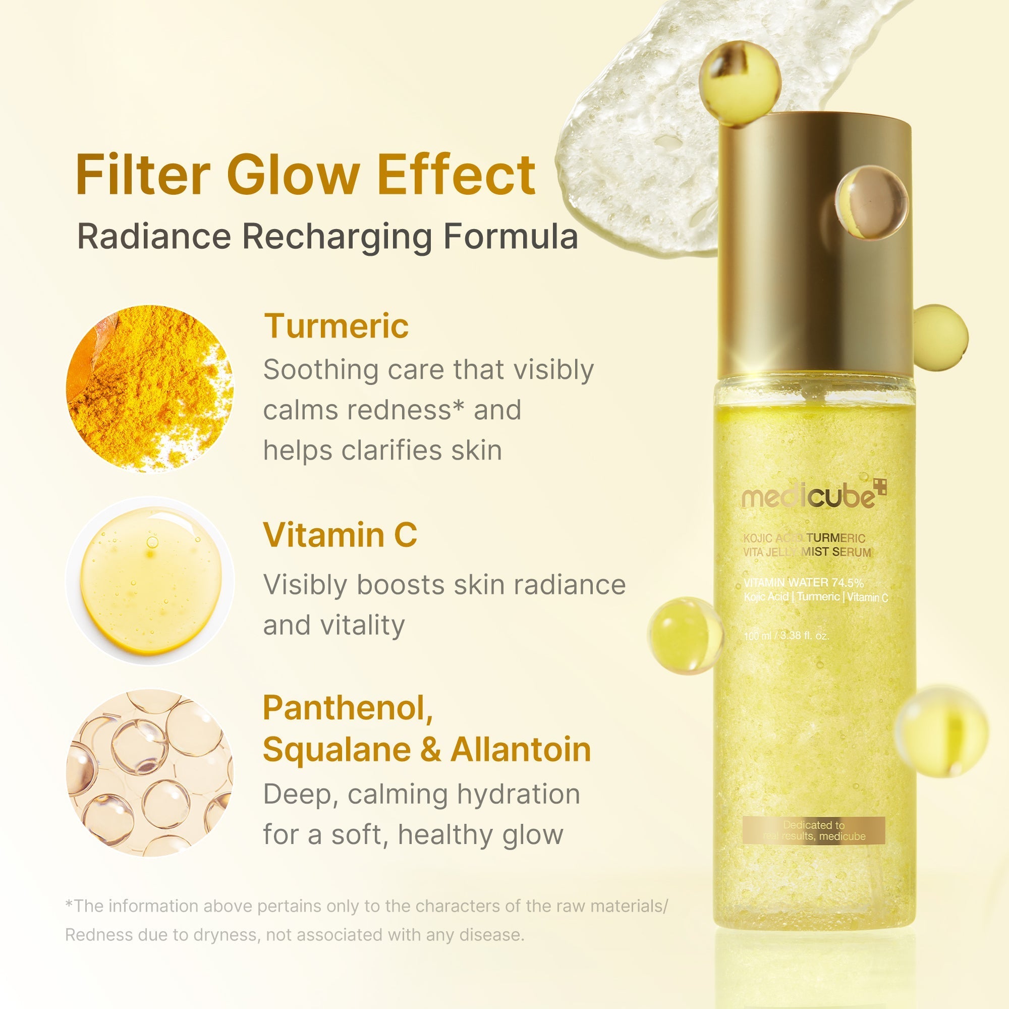Kojic Acid Turmeric Vitamin Gold Jelly Mist Serum - Daily Glow Care