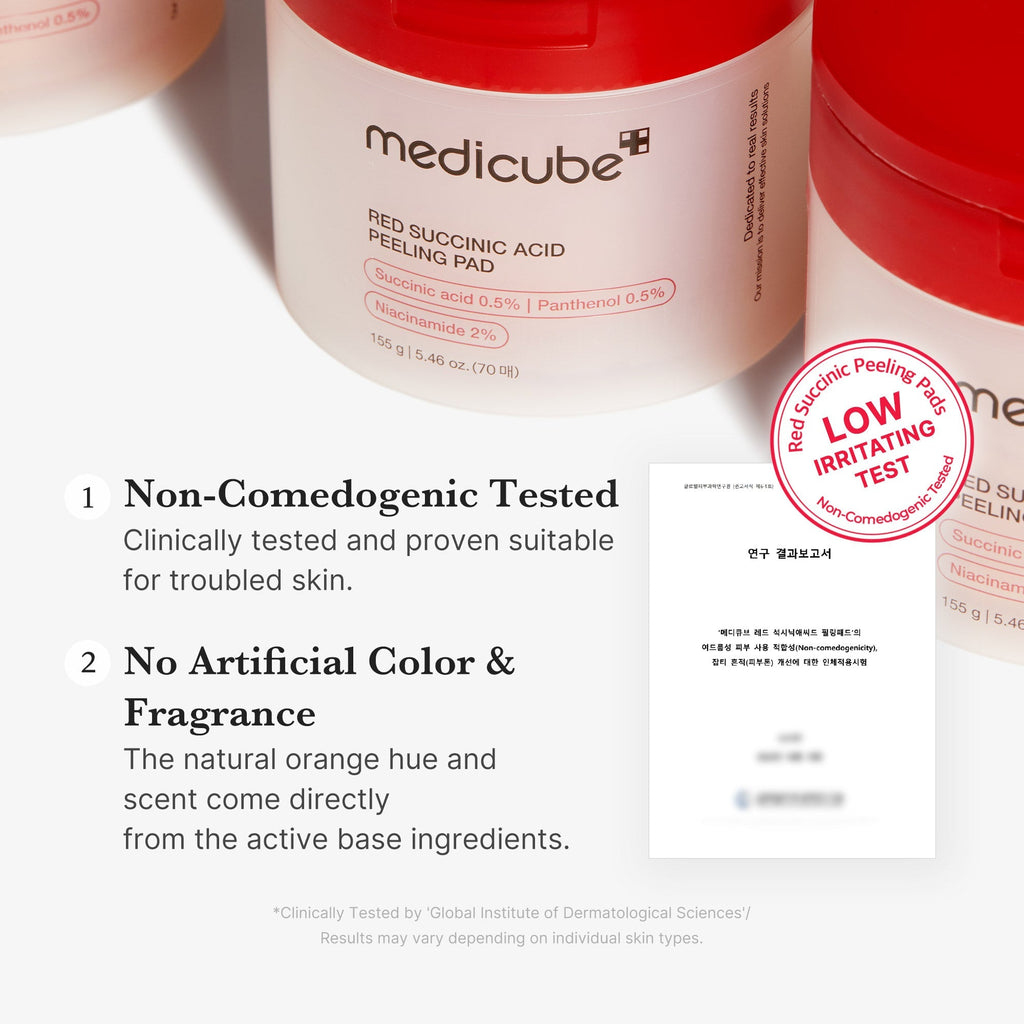 Red Succinic Acid Panthenol Pads - Glow Care Made Easy