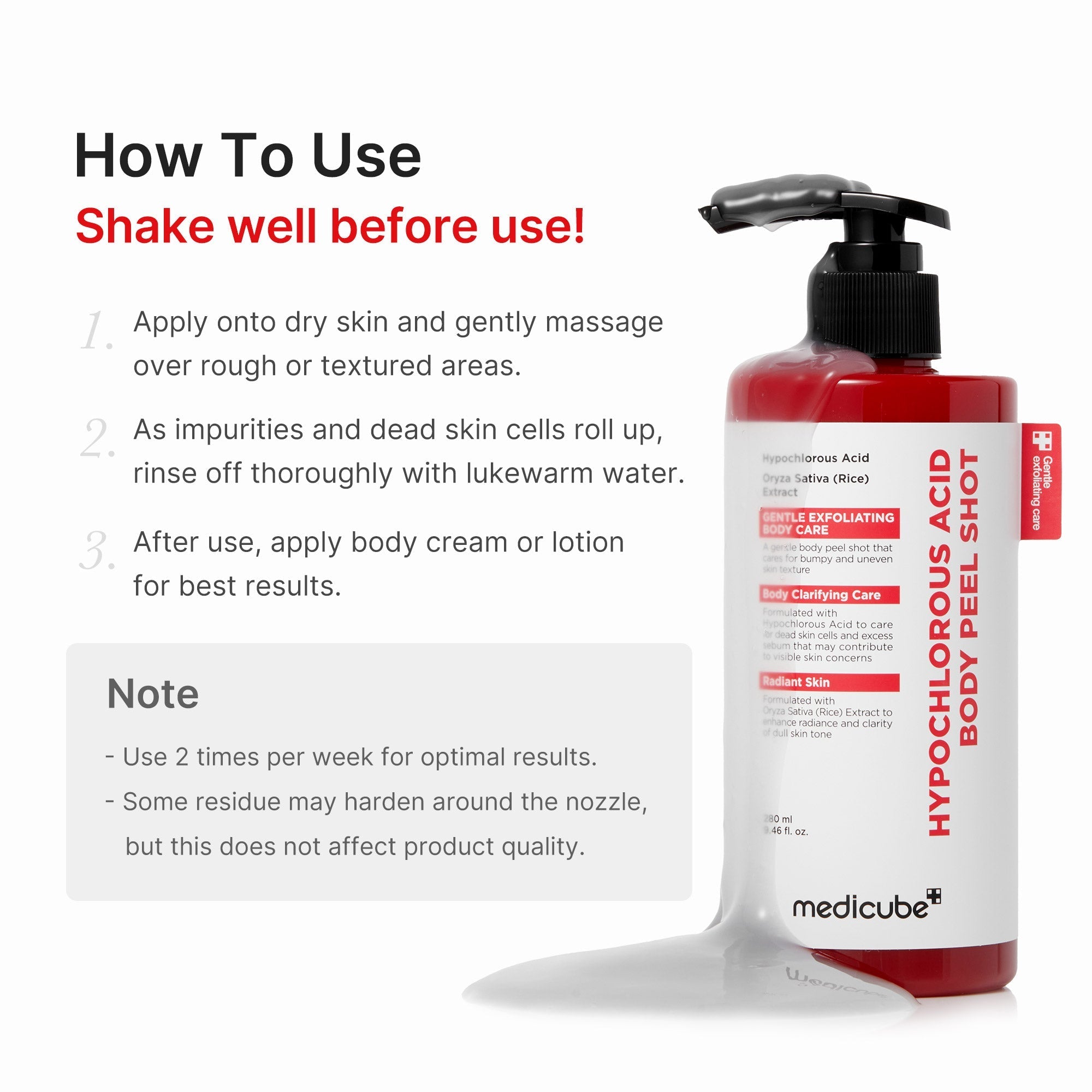 Hypochlorous Acid Rice Body Peel Shot - Glow for Real Life