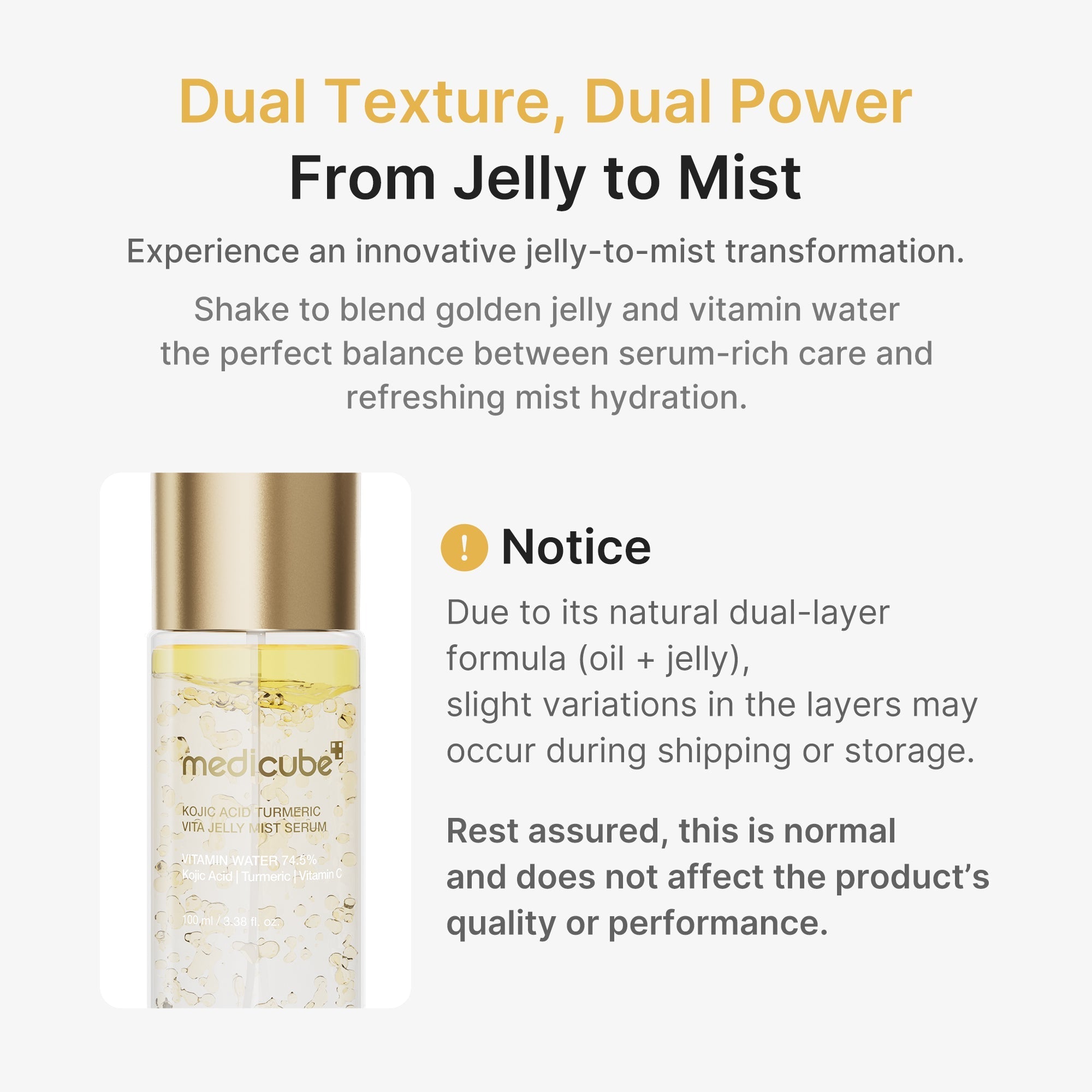 Kojic Acid Turmeric Vitamin Gold Jelly Mist Serum - Daily Glow Care